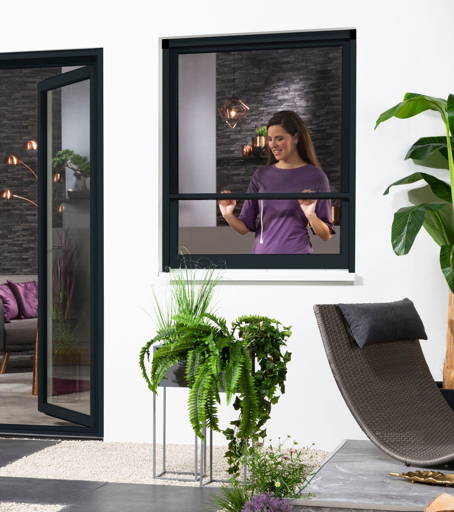 Insektenschutzrollo SMART, hecht international, transparent, verschraubt, für Fenster, kürzbar