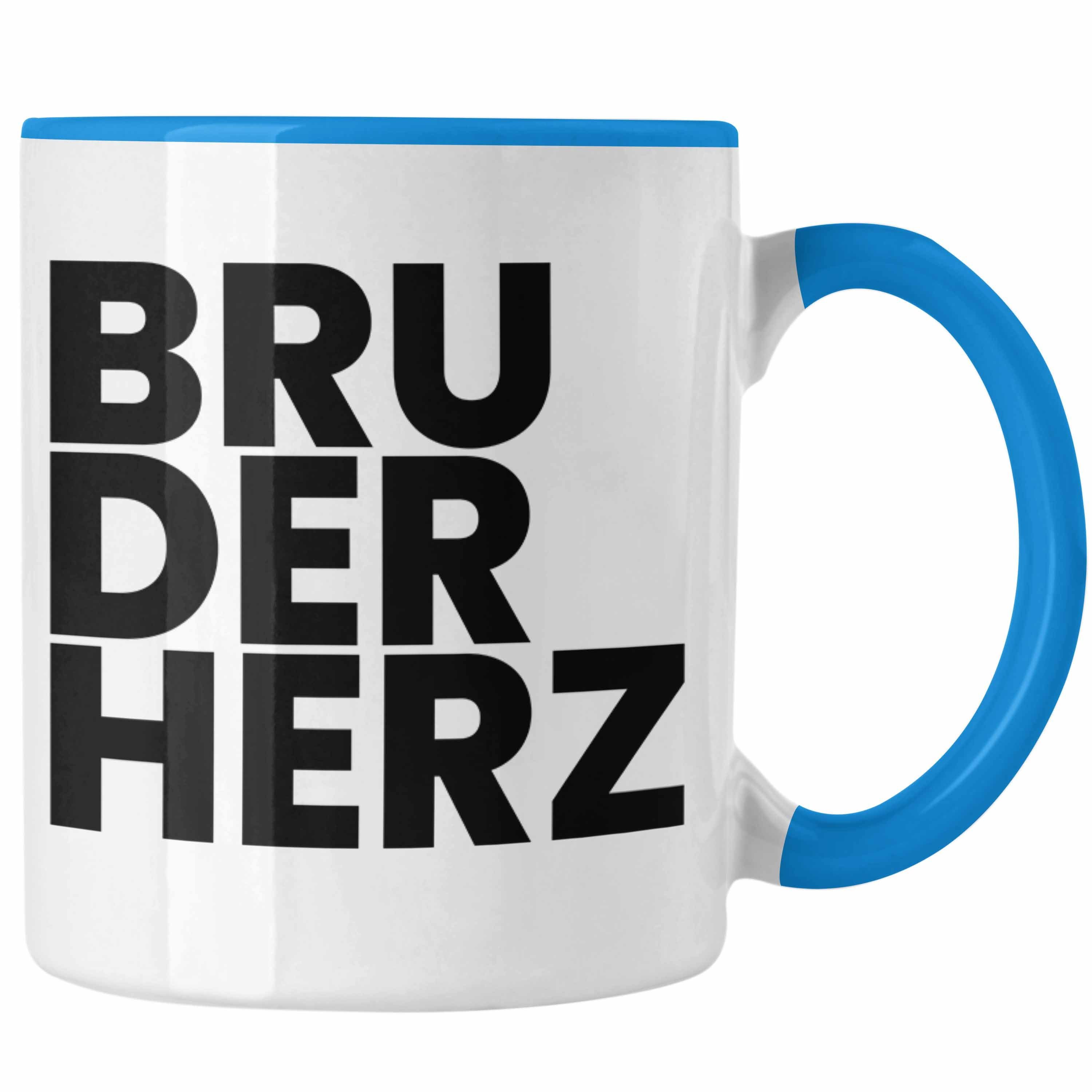 Trendation Tasse Trendation - Bester Bruder Tasse Geschenk Geburtstag Weihnachten Lustig Bruderherz Geschenkideen Erwachsen Blau