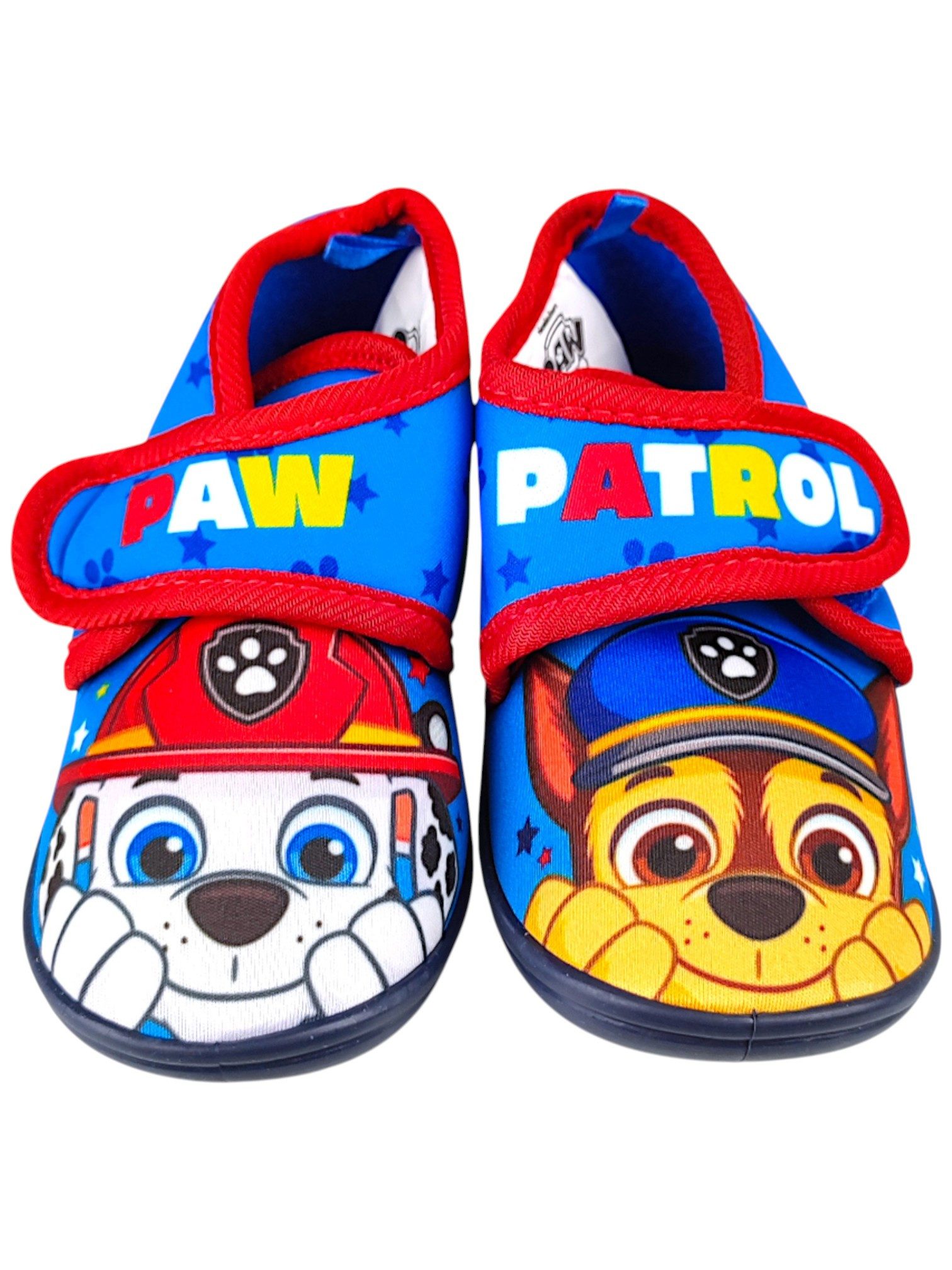 PAW PATROL Chase & Marshall Hausschuh Jungen Pantoffeln mit Klettverschluss Gr. 22-27