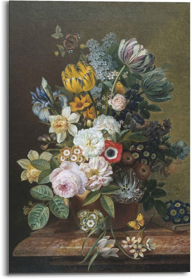 Reinders! Wandbild Wandbild Stillleben mit Blumen Alte Meister - Blumen -  Schmetterling, Stillleben (1 St)
