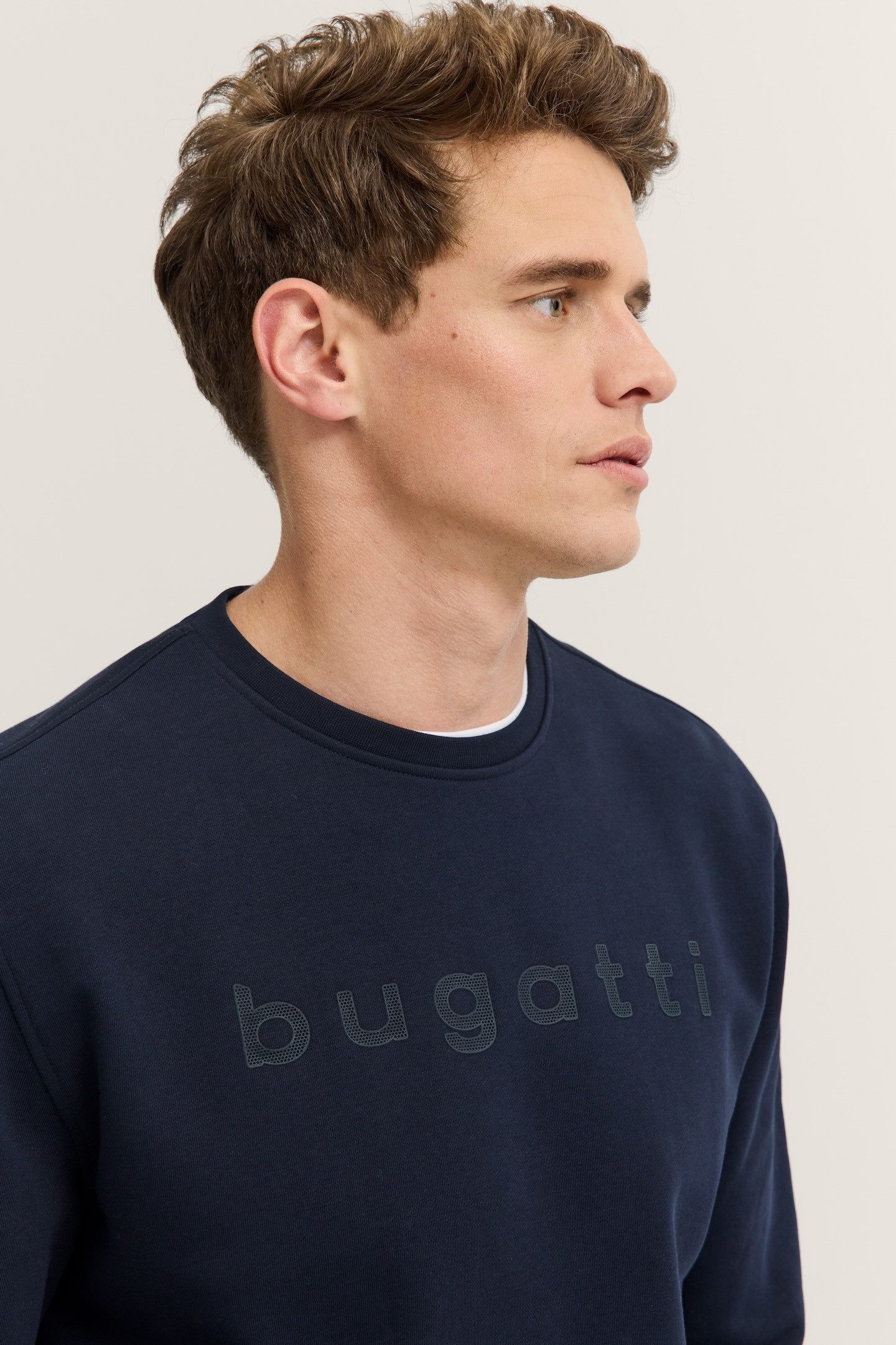 bugatti Sweatshirt 3D-Logo-Print im Modern Fit aus einem Baumwollmix