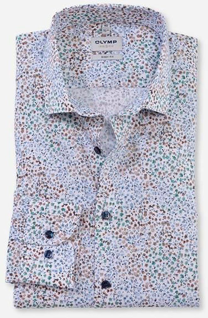 OLYMP Langarmhemd Level Five body fit, Mehrfarbiger Flower-Print