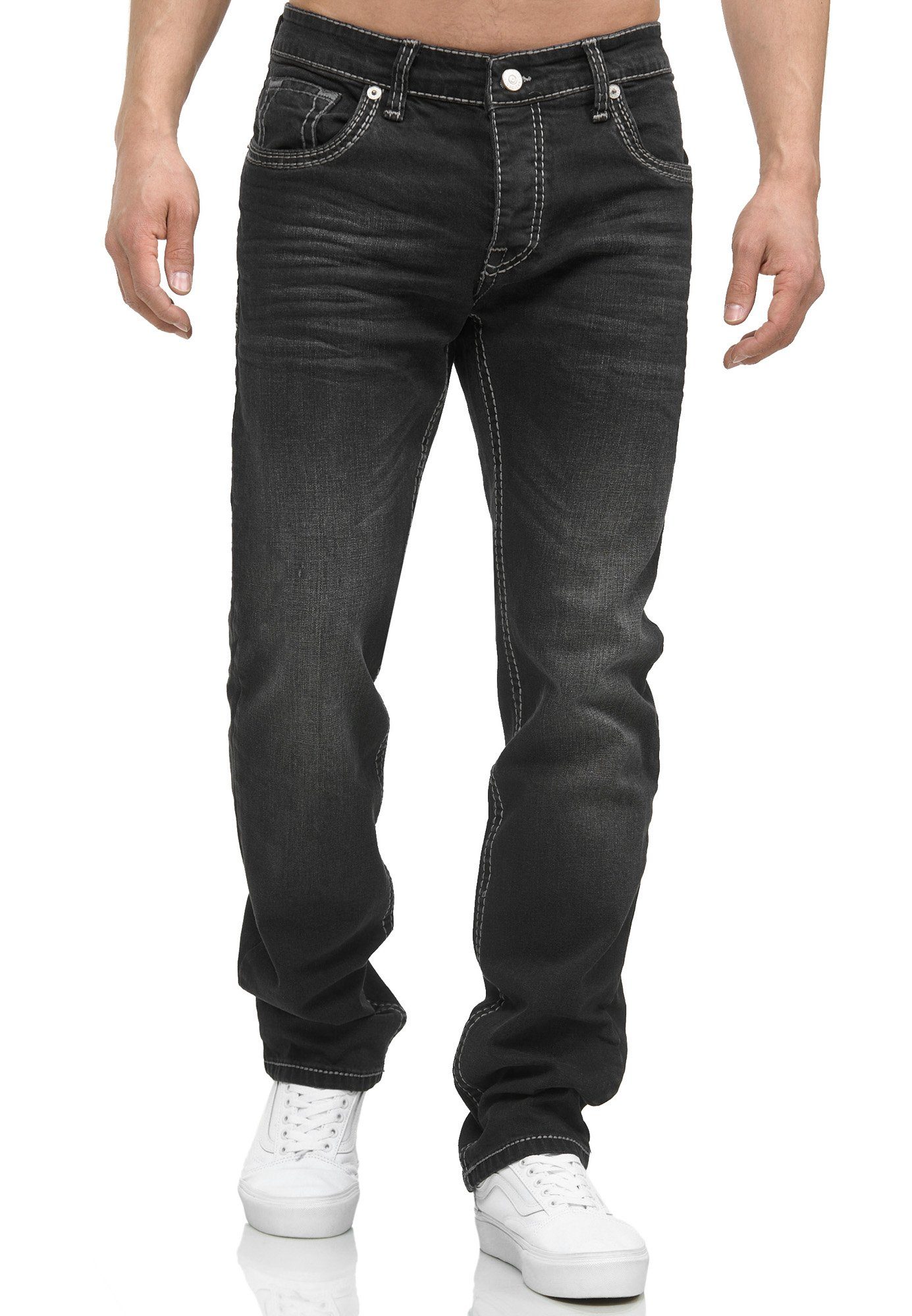 light black Regular-fit-Jeans Denim Code47 Herren Männer 902 Regular Jeans Fit Code47 Bootcut Five Hose Pocket