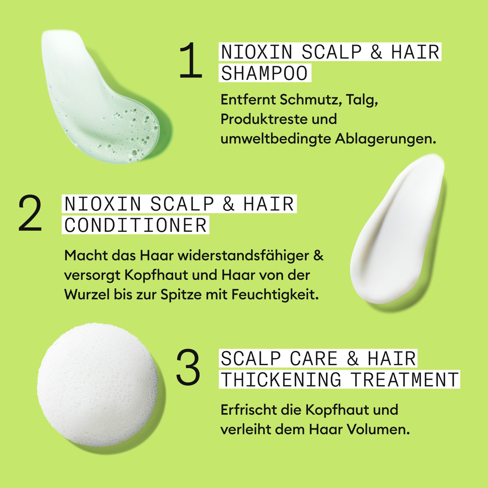 Nioxin Haarpflege-Set NIOXIN SCALP + HAIR THICKENING SYSTEM 2, Set, 3-tlg., nährendes Haarpflege System für sichtbar dünner werdendes Haar