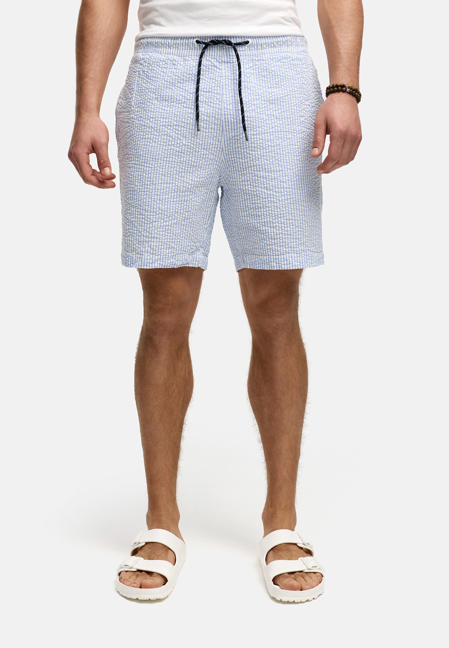 Indicode Chinoshorts INAlizzo aus Seersucker-Material für günstig online kaufen