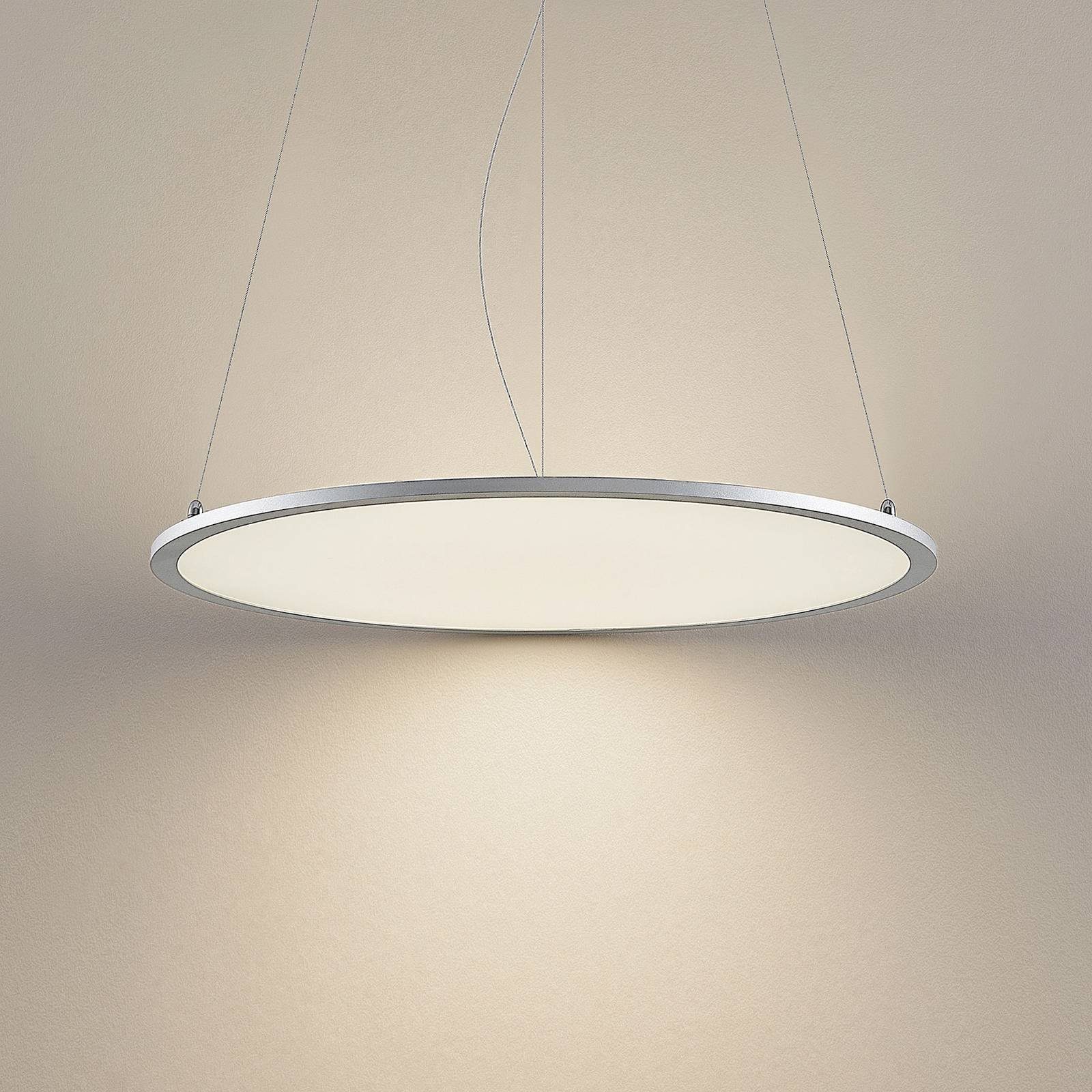 Lindby LED-Hängeleuchte Luram, LED-Leuchtmittel fest Kunststoff, inkl. weiß, universalweiß, Modern, silber, 1 flammig, verbaut, Aluminium