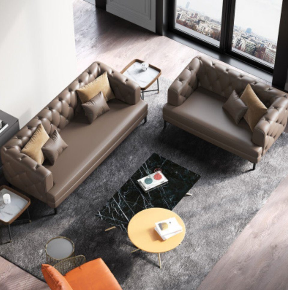 JVmoebel Sofa Sofagarnitur 3+2 Sitzer Set Design Sofas Polster Couchen Leder, Made in Europe