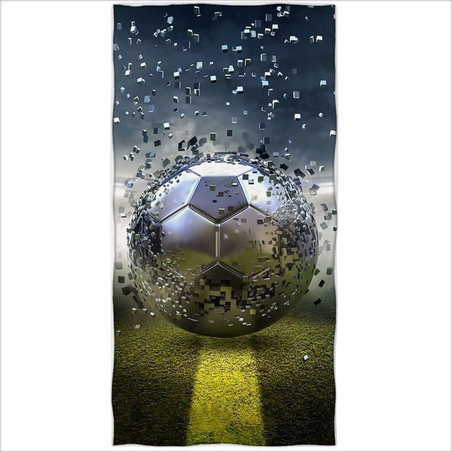 LuxusKollektion Strandtücher Badetuch Fußball Motiv 70x140 Mikrofaser, (1-St)