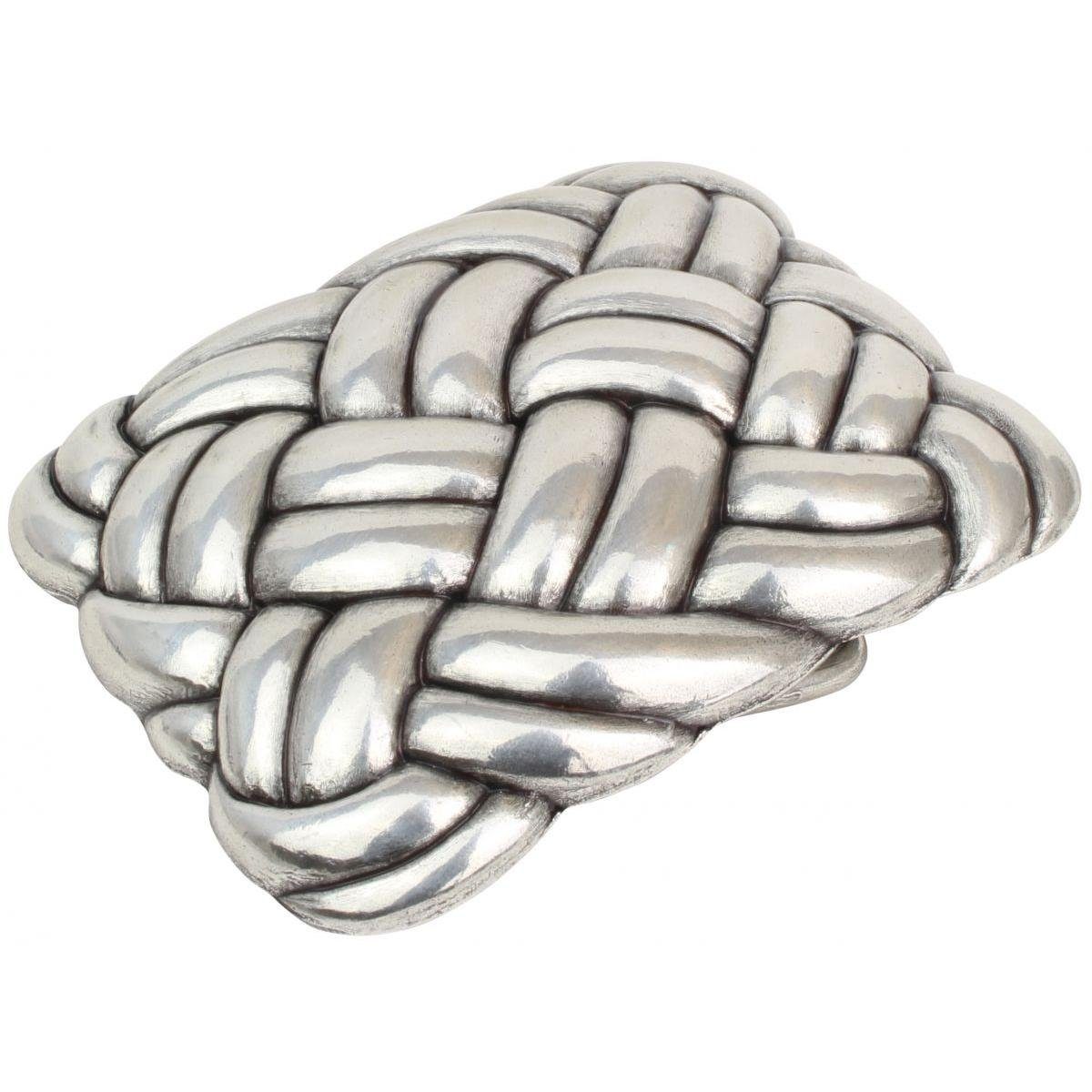 4,0 Silber cm Gürtelschließe 40mm Gürtelschnalle BELTINGER Gürtel - Knoten Wechselschließe bi Buckle -
