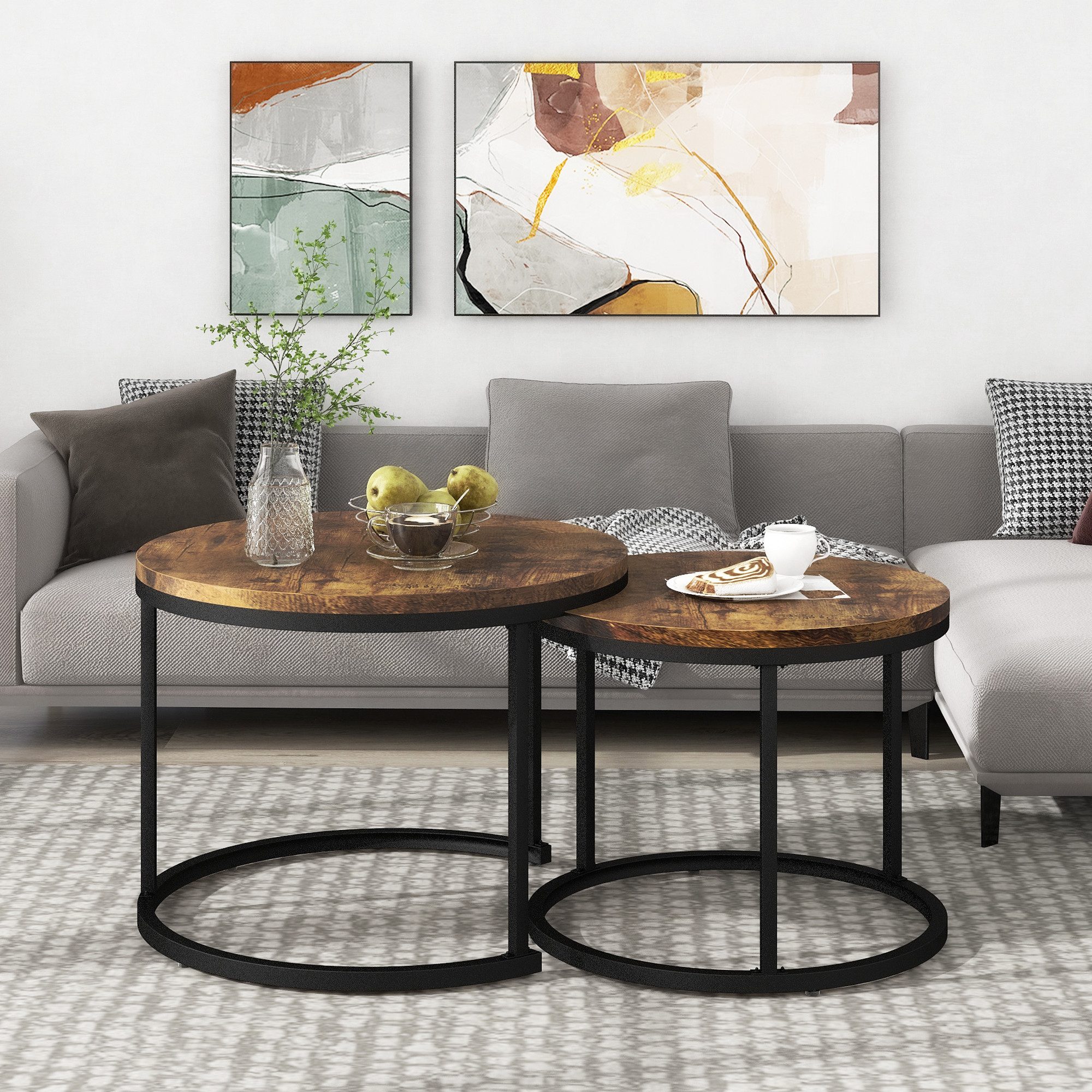 MODFU Couchtisch 2-in-1 runder Couchtisch (2 günstig online kaufen