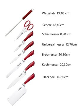 KESSMANN Topf-Set Edelstahl Topfset mit Deckel + Zubehör 13tlg + Kochbesteck Set 8tlg, Edelstahl 18/10 (Set, 21-tlg., Inkl. 1 Pfannenwender + 3 Kork-Untersetzer + 1 Holzlöffel Antihaft), Induktionsherd Topf Küchenhelfer Messerblock Messerset Küchenmesser