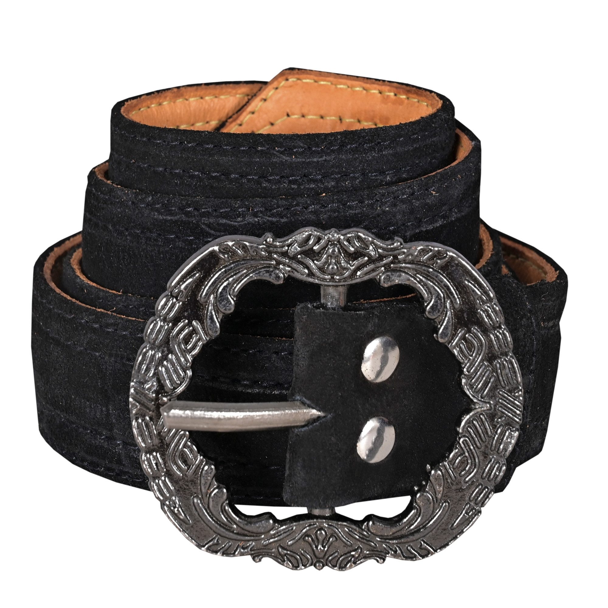 German Wear Ledergürtel GW1902-Gürtel Trachtengürtel aus Echtleder für Lederhosen mit Schnalle