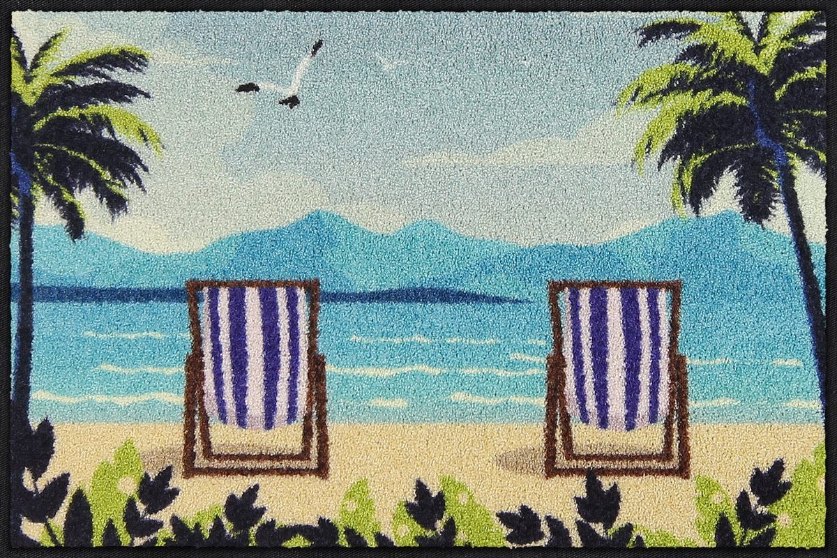 Salonloewe Fußmatte Fußmatte 50x75 Beach Vibes, Eingangsmatte normal, Höhe: 500 mm