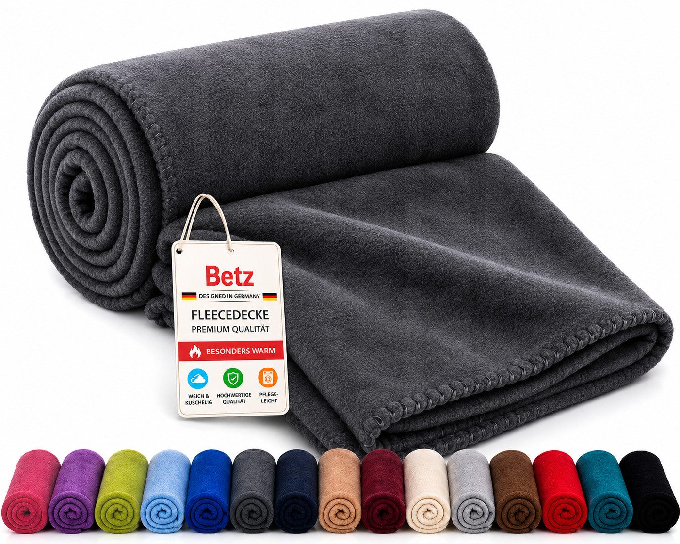 Wohndecke Betz Fleecedecke 130x170 cm 180g/m² – Weiche Wohndecke & Kuscheldecke, Betz, Leicht, wärmend & pflegeleicht