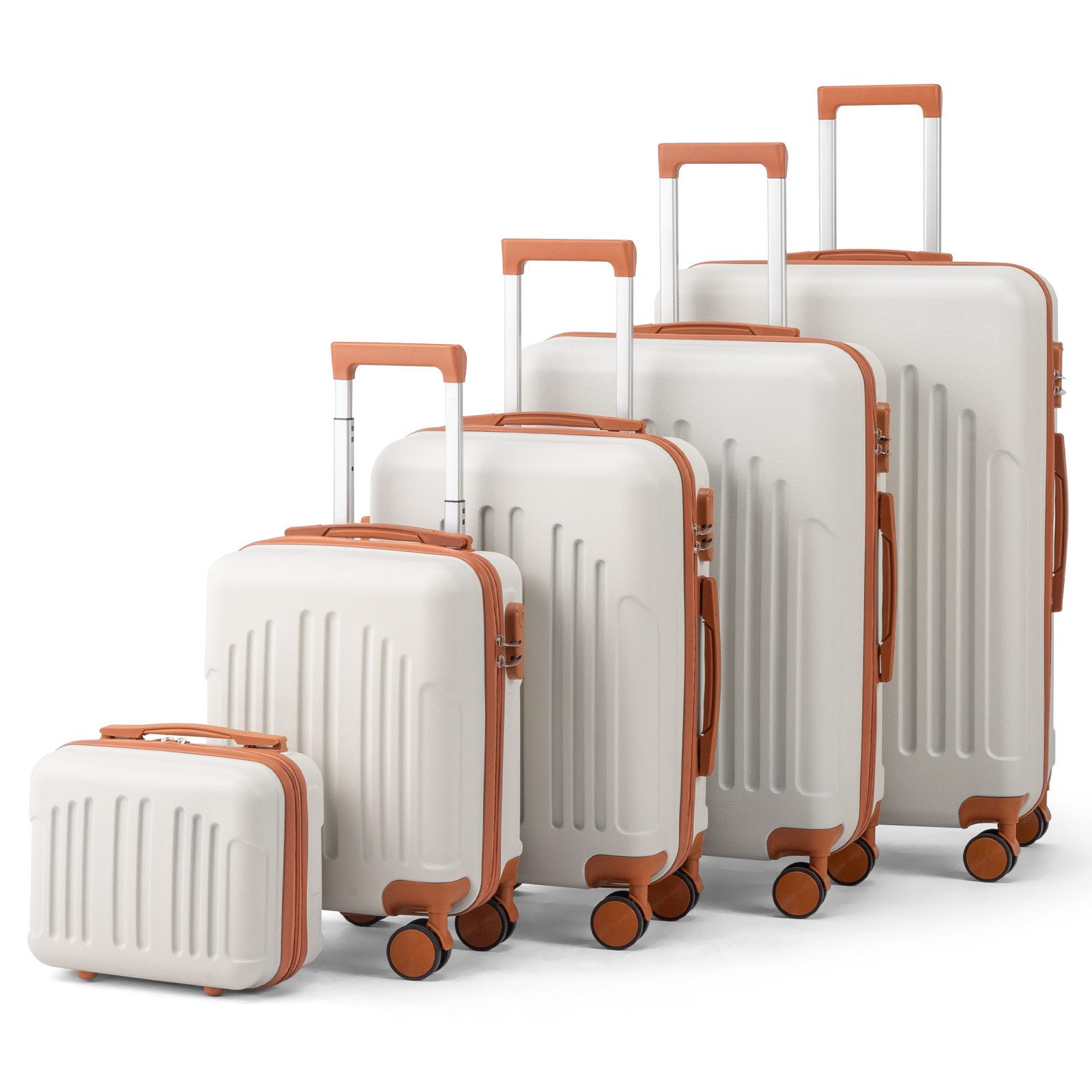 LALAHO Trolleyset Kofferset Hartschalenkoffer Trolley 360° Rollen, 4 Rollen günstig online kaufen