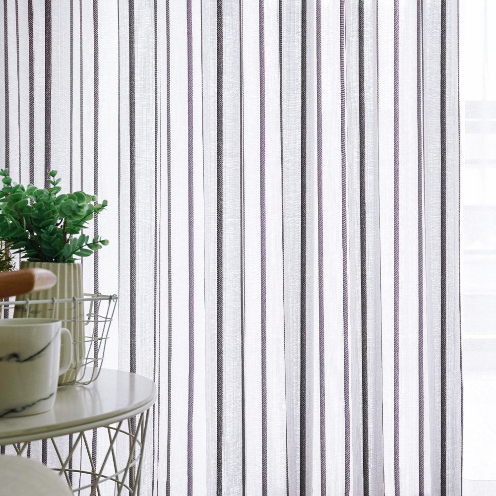 BYSURE Gardine (1 St), Ösen, halbtransparent, Gestreifte Vorhänge Landhauss günstig online kaufen