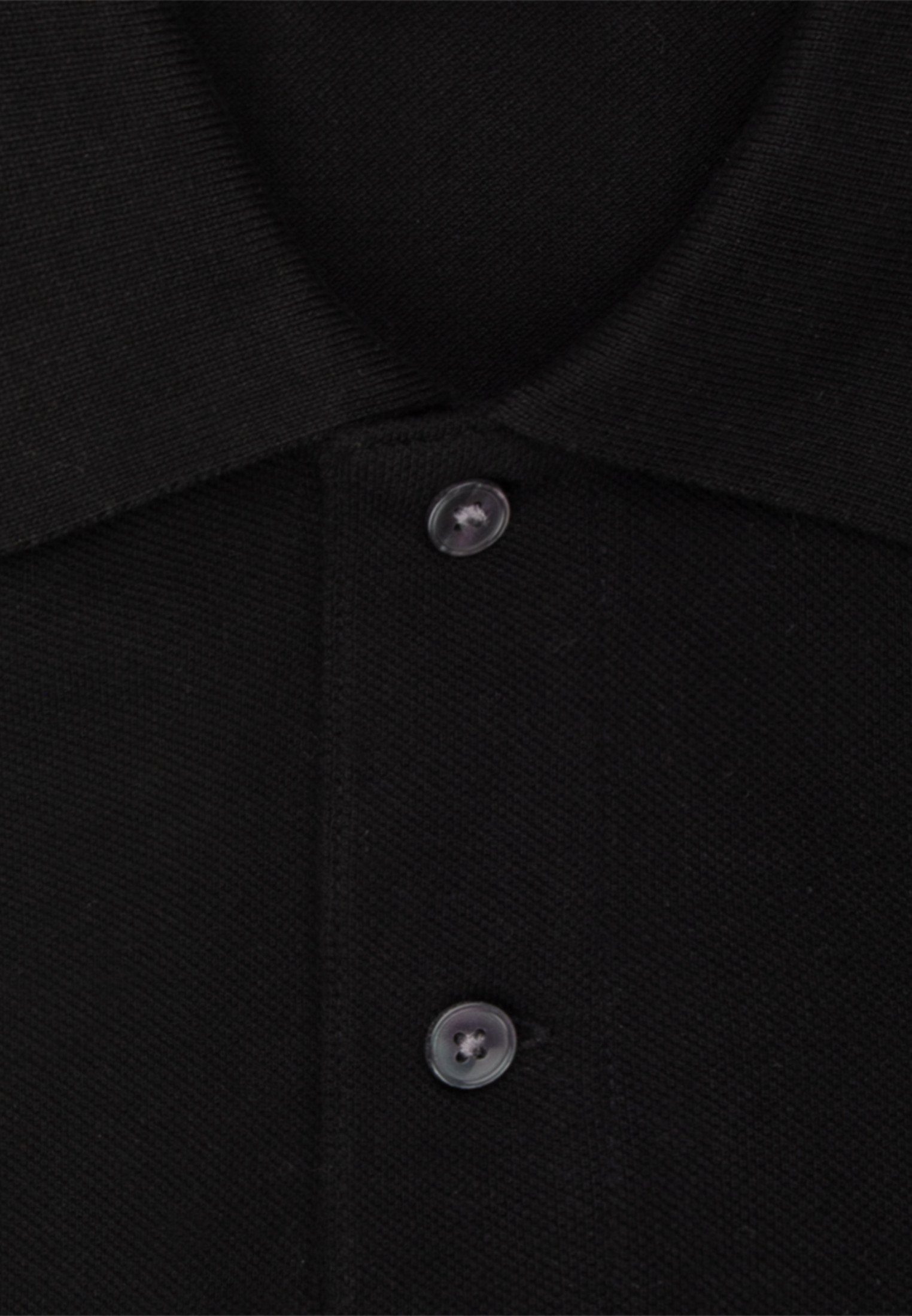 Kurzarm Regular Schwarz Uni Poloshirt Kragen seidensticker