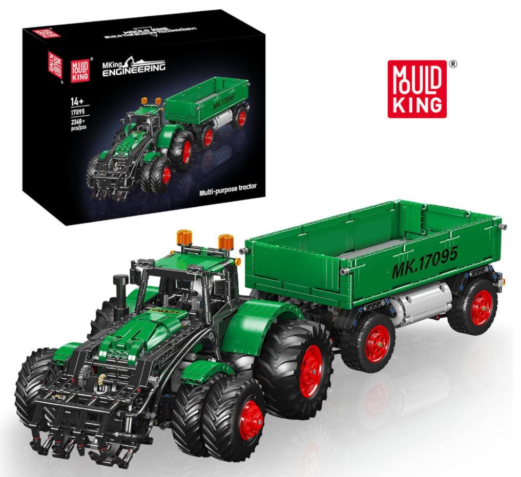 Mould King Traktor mit Kipp-Anhänger Konstruktionsspielsteine, (2368 St)