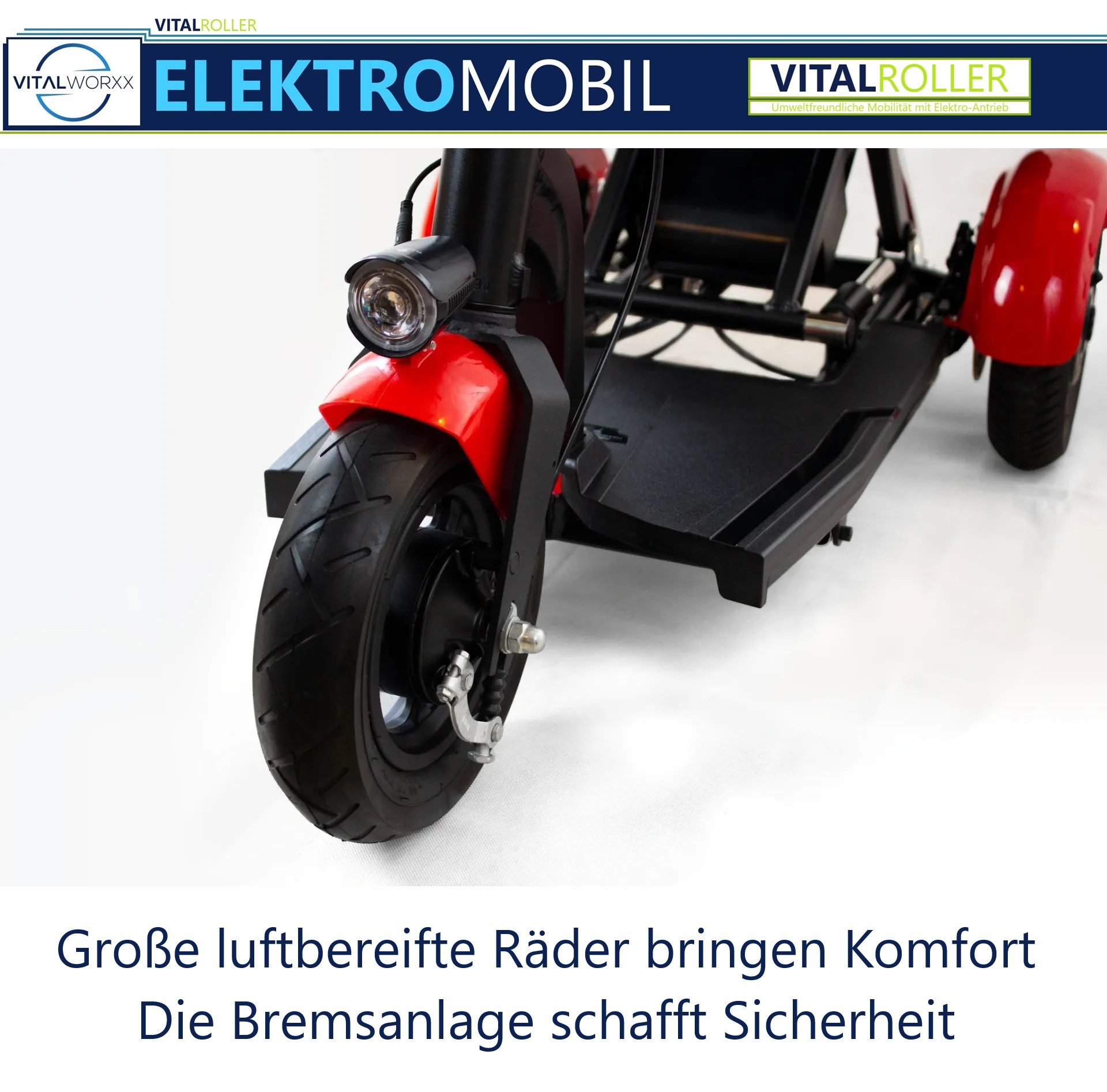 VITALWORXX Elektromobil VITALROLLER 6 km/h - Faltbar - leicht & kompakt - Reichweite bis 30 km