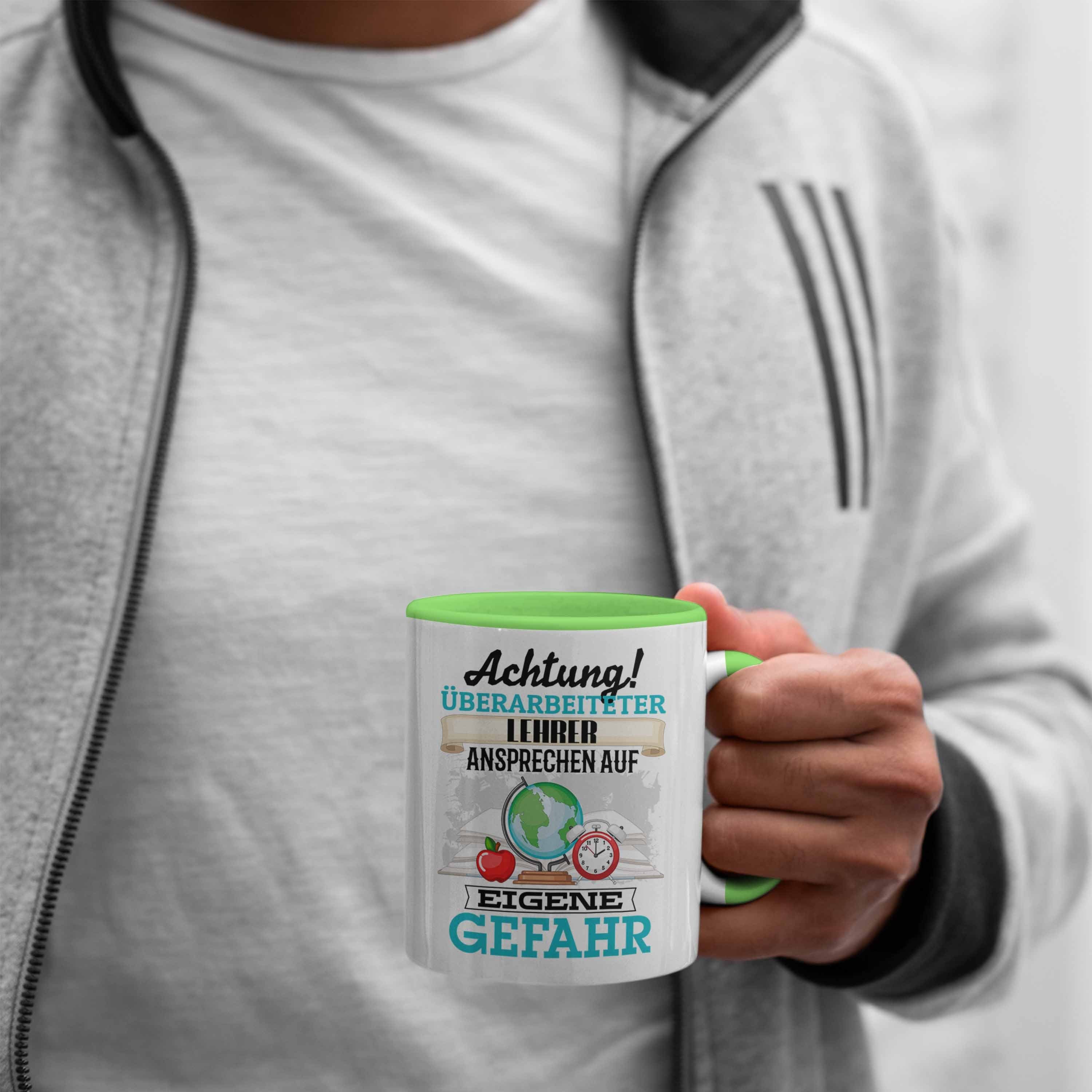 Kaffeebecher Tasse Tasse Spruch Lehrer Lustiger für Kl Geschenkidee Trendation Grün Geschenk
