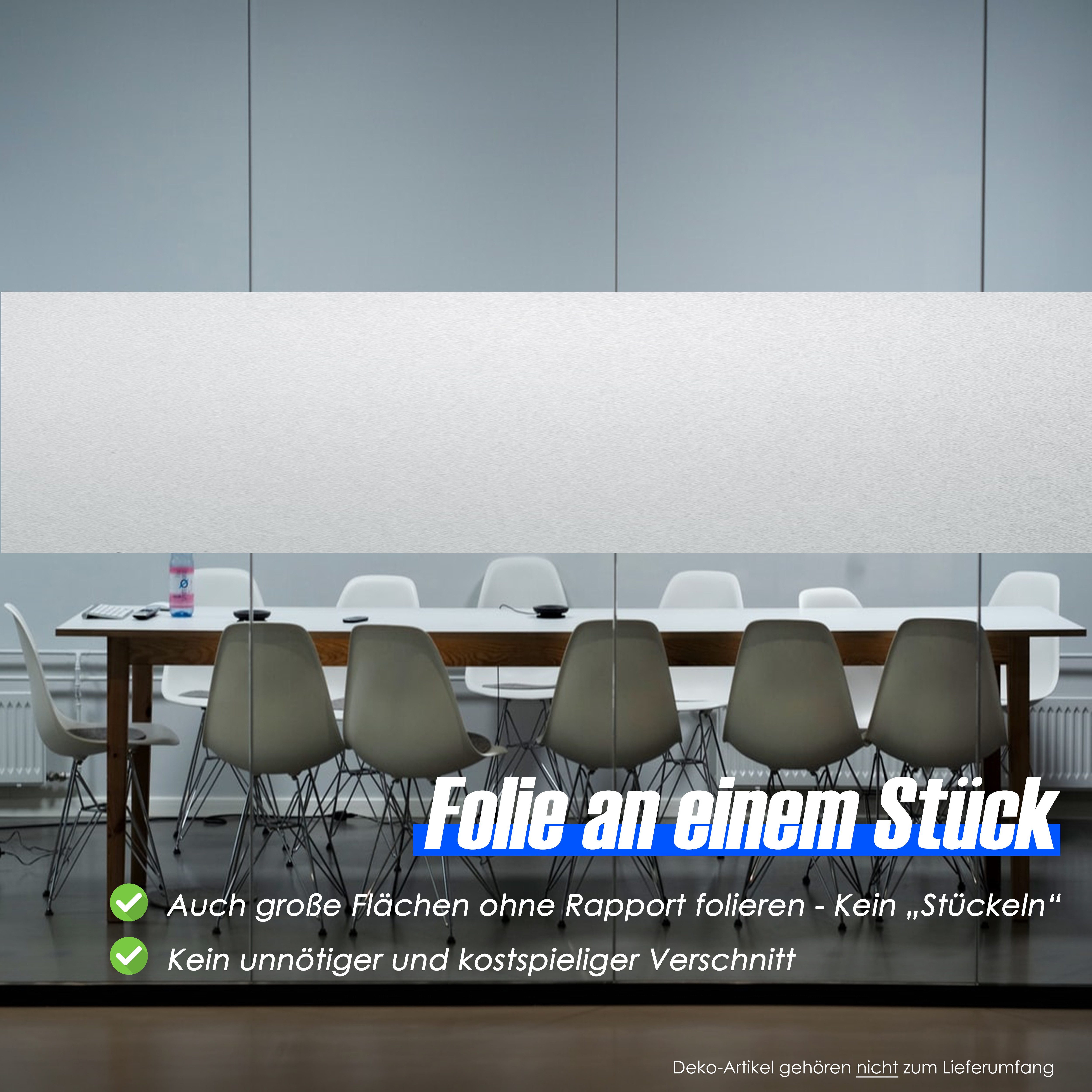 sa roca Fensterfolie blickdicht Milchglasfolie für Fenster Sichtschutzfolie selbsthaftend, Leicht geprägt, Laufmeterware - bis zu 50m an einem Stück