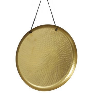 MARELIDA Dekotablett Dekotablett Dekoteller Metall Schale gehämmert 38,5cm gold