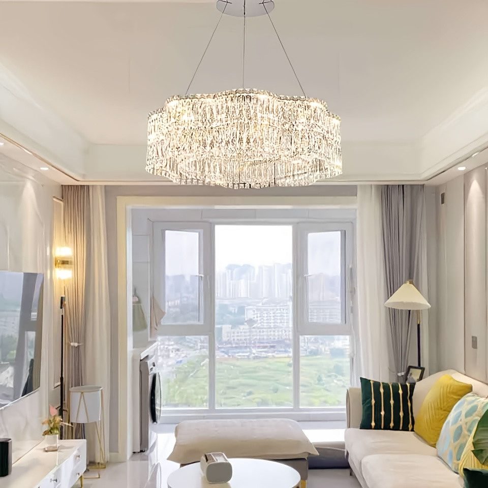 JDONG LED Pendelleuchte Goldene Pendelleuchte Kristall, günstig online kaufen