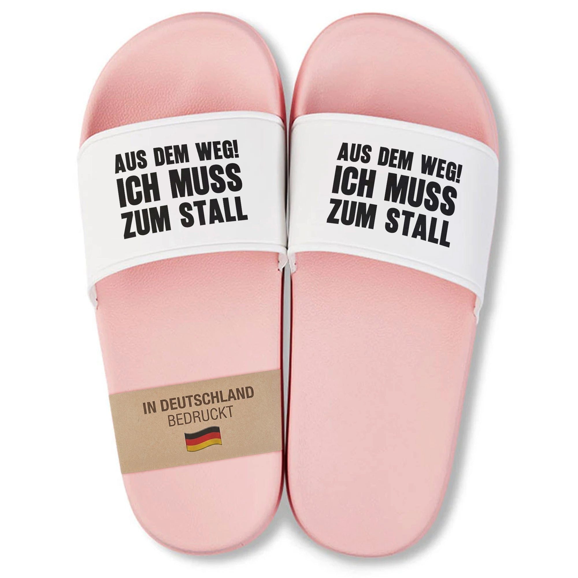 22Feels Badelatschen Pink Geschenk Reiterinnen Damen Frauen Spruch Stall Badepantolette IN DEUTSCHLAND BEDRUCKT
