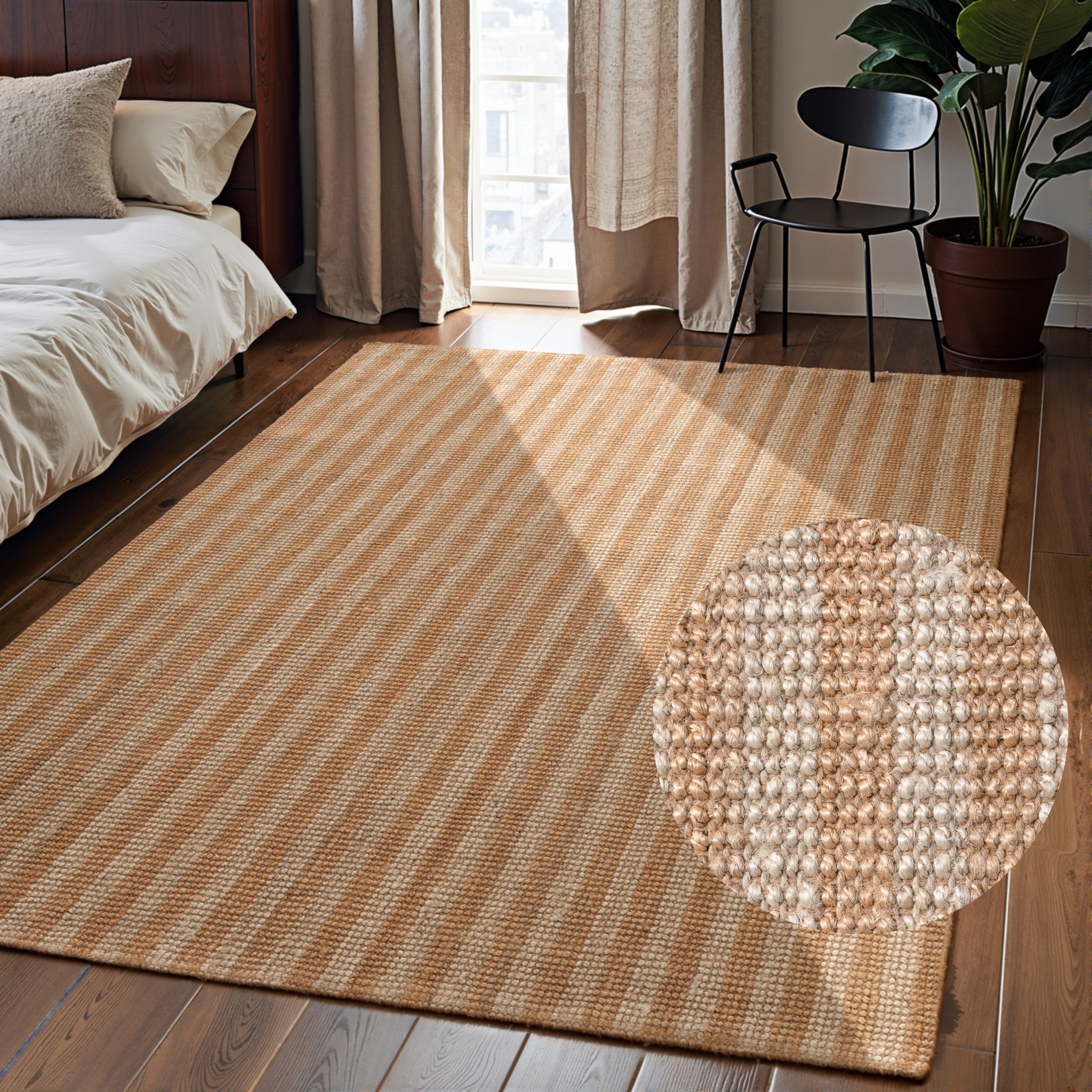 ELLE DECORATION Teppich Juteteppich Amber, rechteckig, Höhe: 10 mm, Jute, Natur, Wohnzimmer, Esszimmer, Schlafzimmer, Flur, Modern, Boho