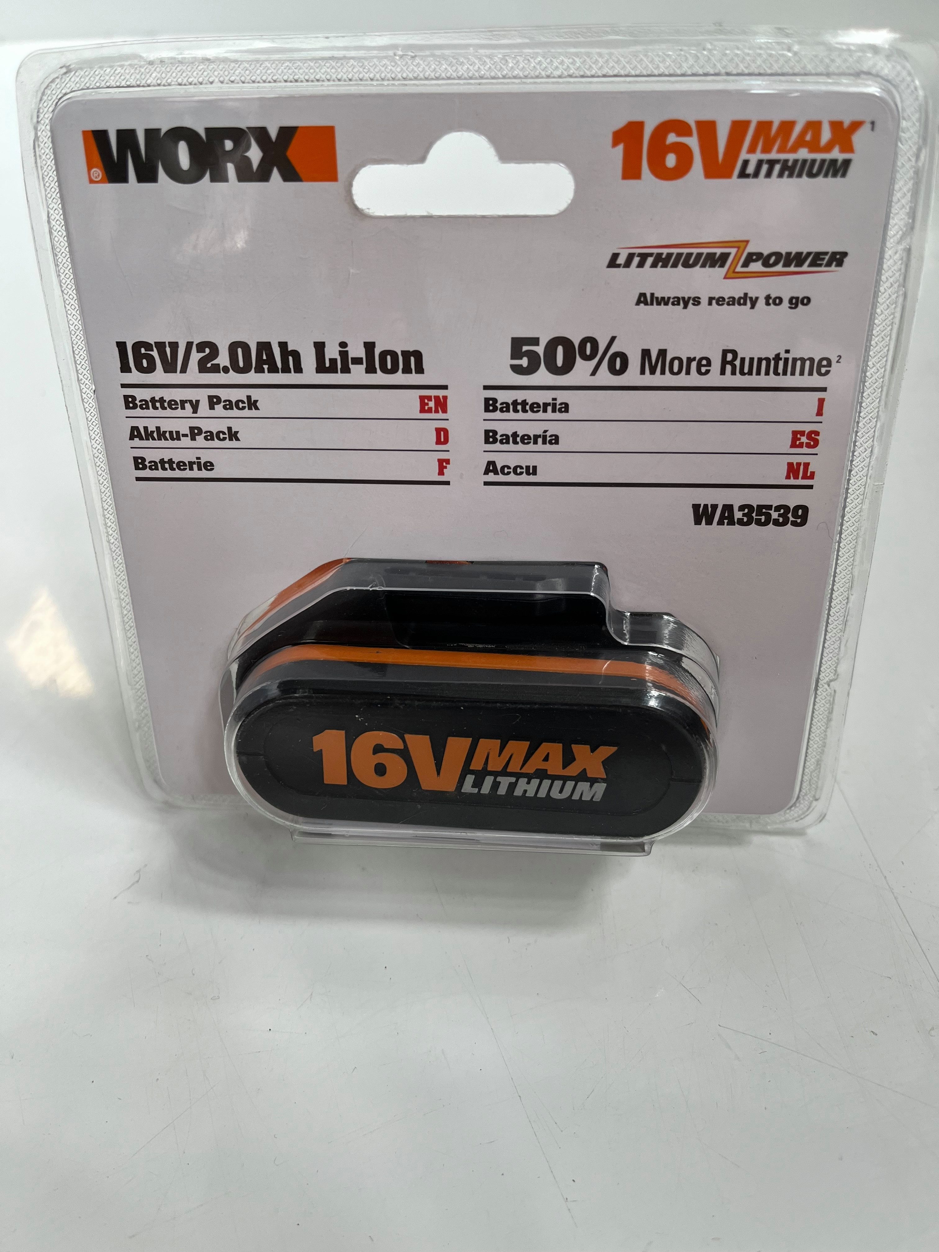 Worx Worx Ersatzakku 16V 2,0 Ah WA3539 Original Akku 2000 mAh (16 V)