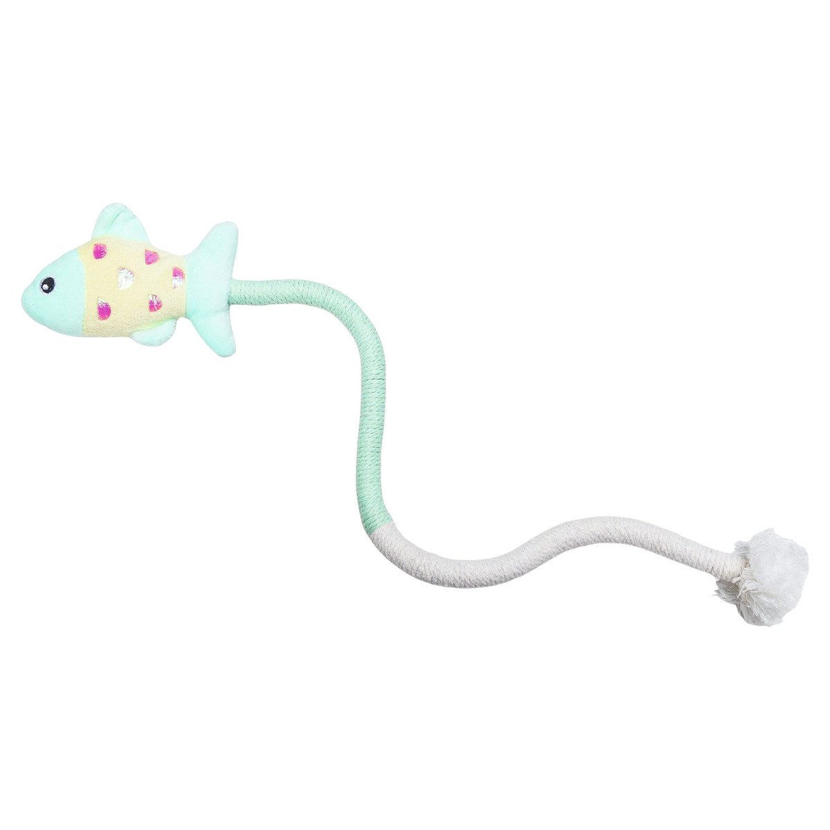 Beeztees Tierkuscheltier Katzenspielzeug Kitten Plüsch Fisch mit Seil Roxy