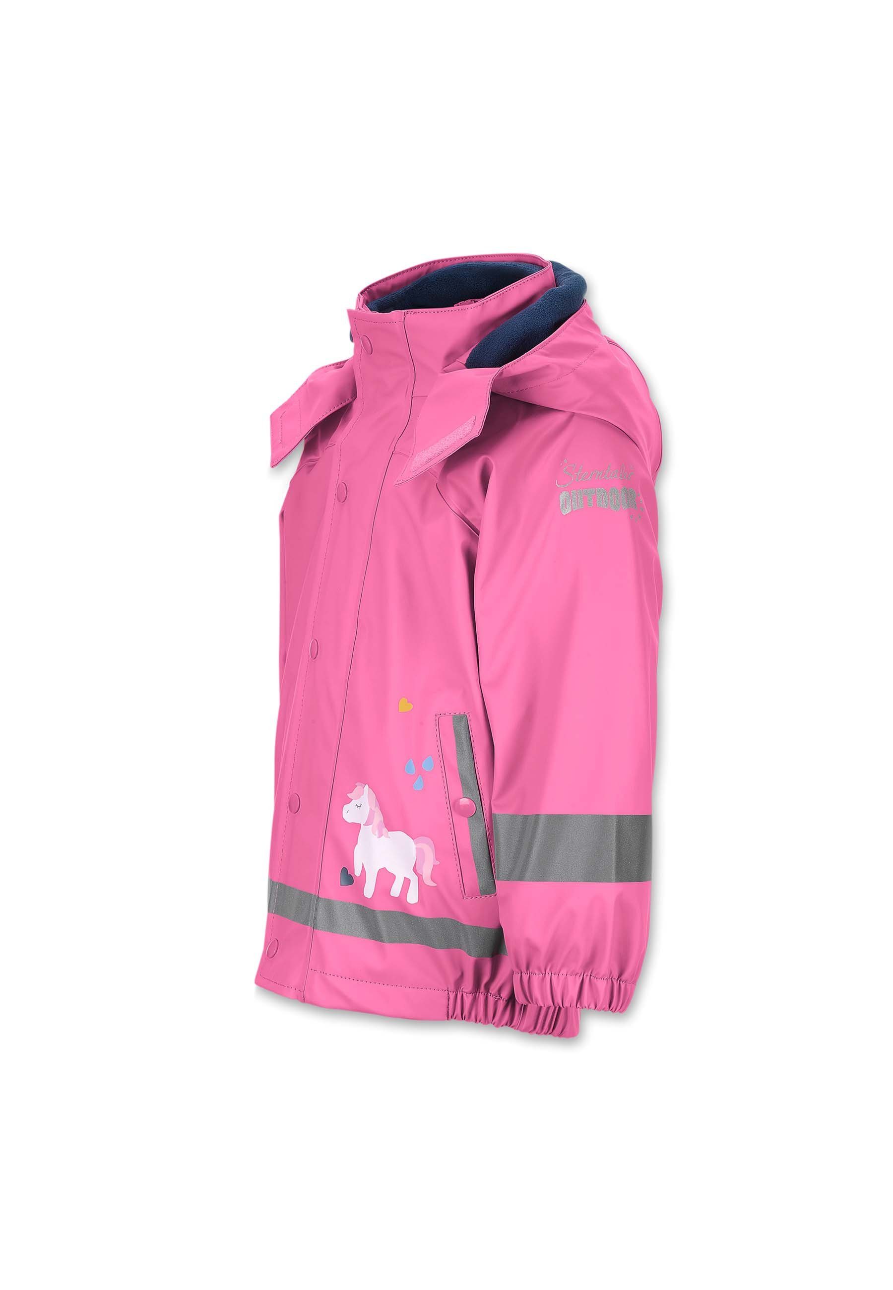 Pony-Print und wasserdicht niedlichem Sterntaler® mit - Gummistiefel Fleece-Innenjacke 3-in-1 mit Regenjacke Regenbekleidung - Mädchen Regenjacke Regenjacke hortensie, Jungen, - Pony Funktionsjacke Kinder Jungs, Innenjacke, Regenjacke mit Regenjacke - Regenjacke Reflektoren