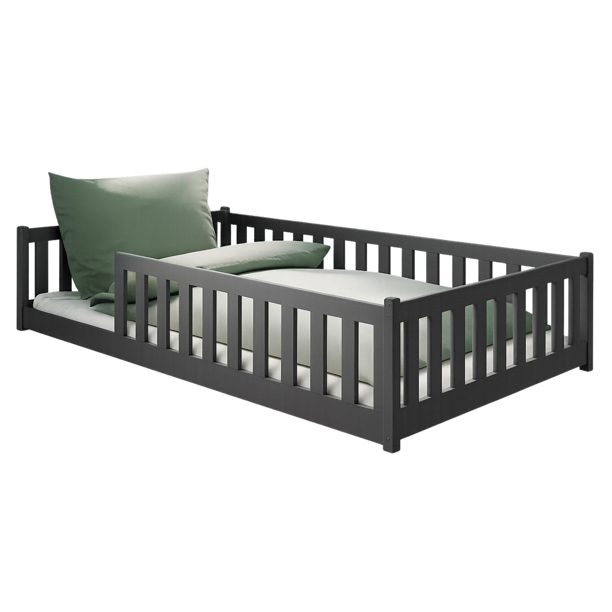 Kids Collective Kinderbett Bodenbett Bett mit Rausfallschutz & Lattenrost M günstig online kaufen