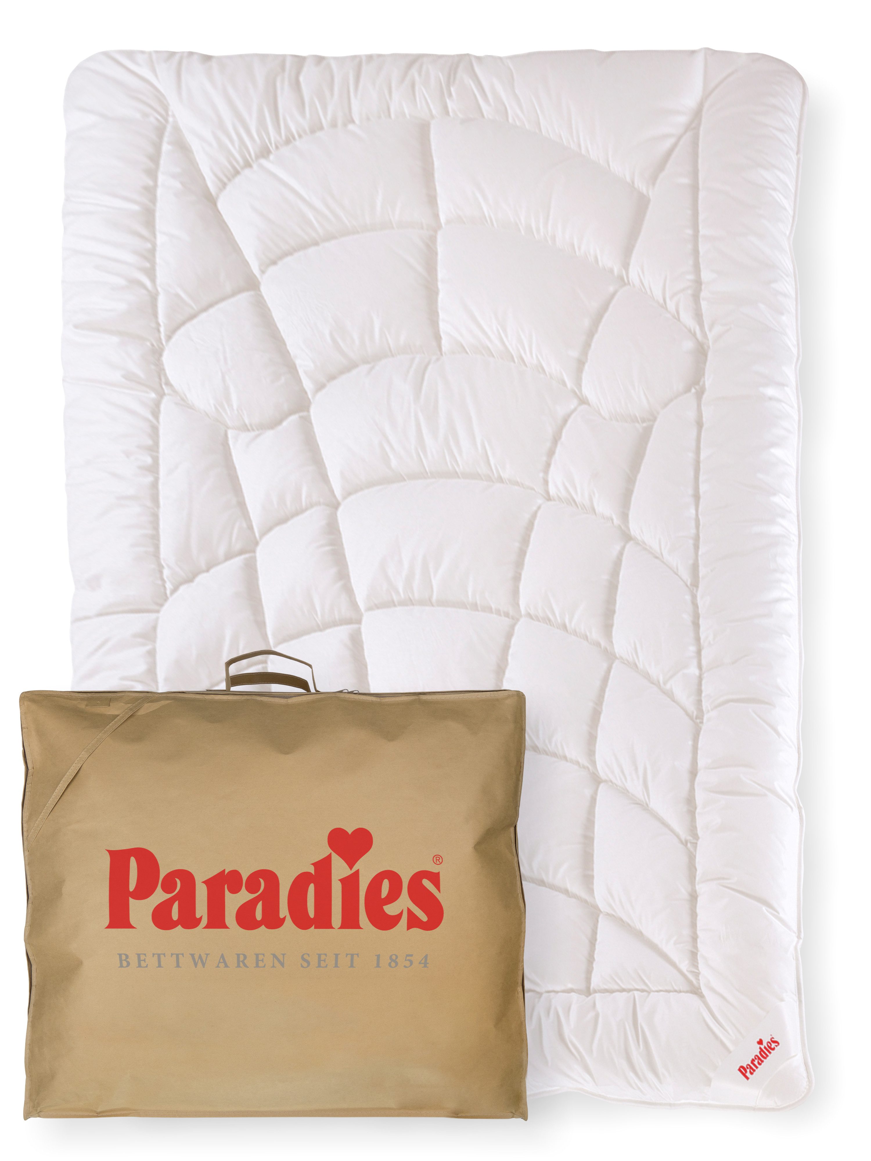 Paradies Kunstfaserbettdecke Runa, Füllung: 100% Polyester, Bezug: 100% Baumwolle, extra voluminöse, kuschelige & warme Winterdecke, vegane Daunendecke