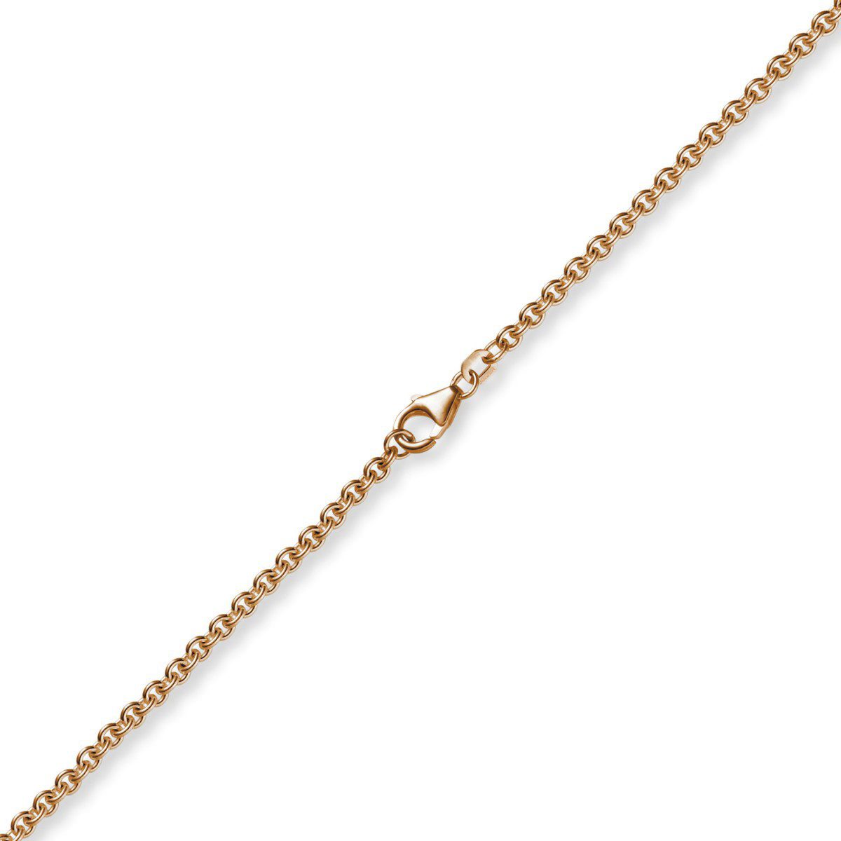 Schmuck Krone Goldarmband 2,7mm Armband Rundankerkette, 750 Rotgold, 19cm, Gold 750