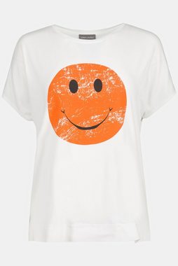 Gina Laura Rundhalsshirt T-Shirt Smiley Rundhals Halbarm