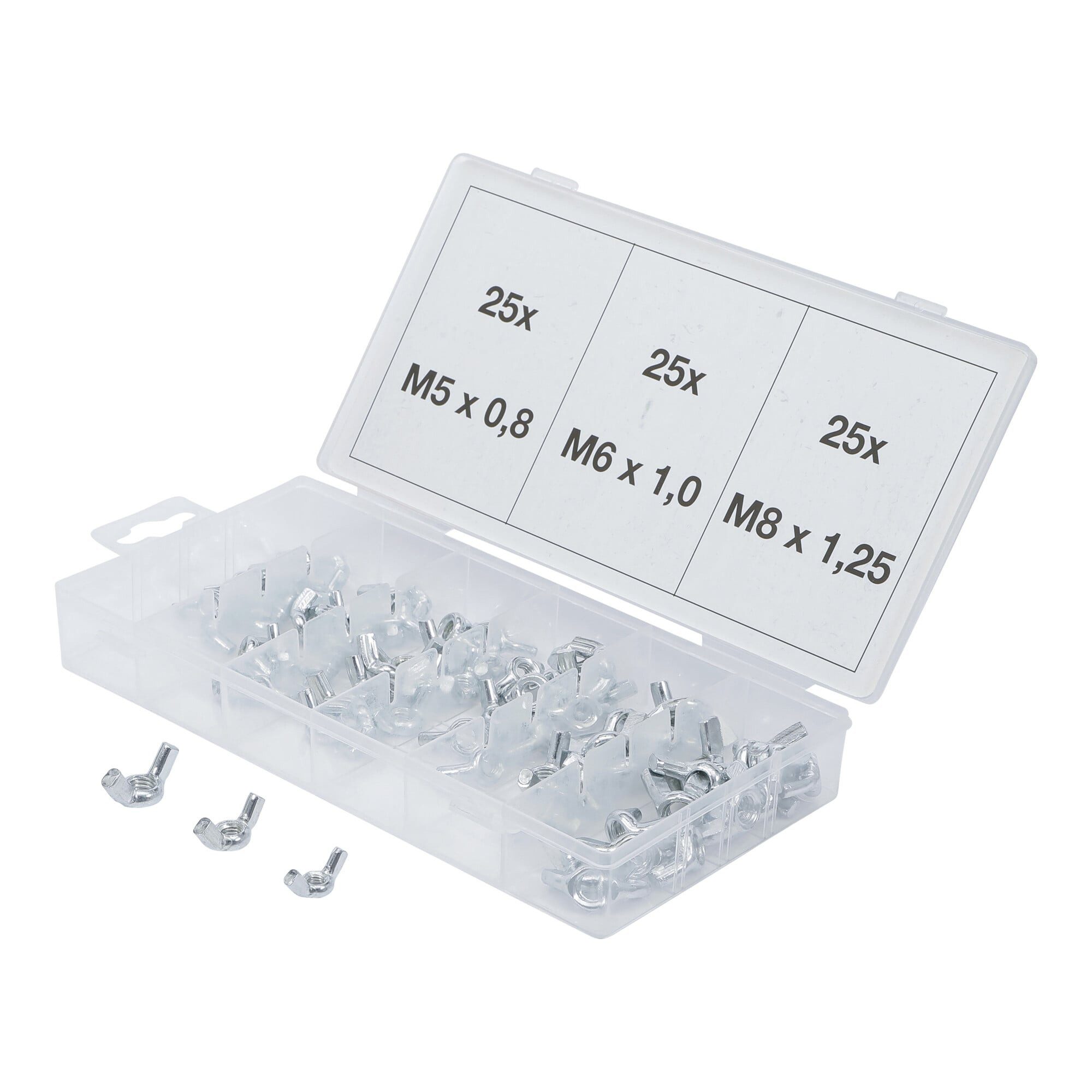 BGS technic Schrauben- und Dübel-Set BGS Flügelmuttern-Sortiment 8133, 75-tlg.