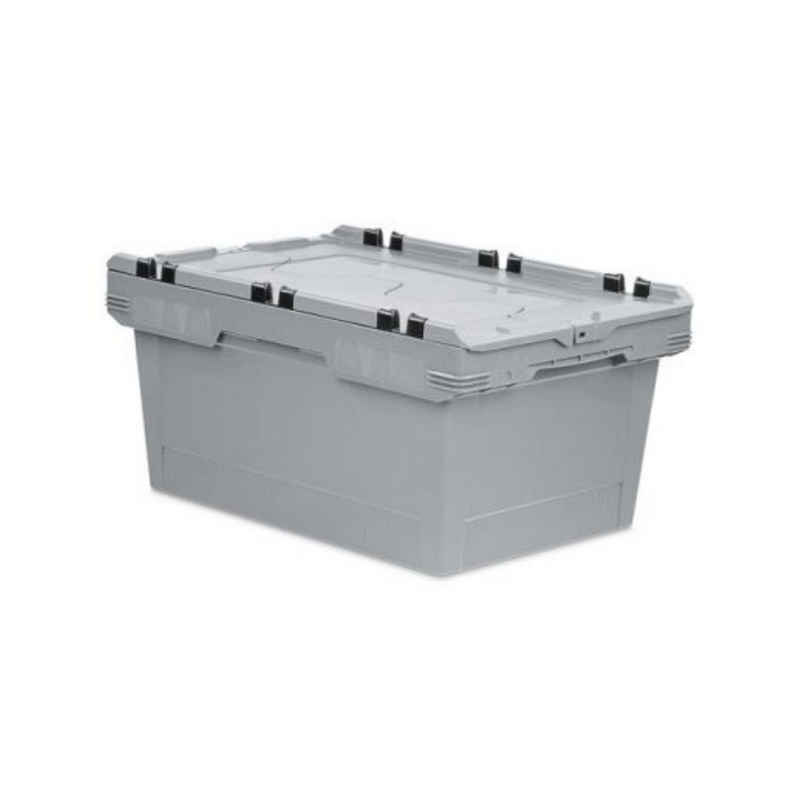 PROREGAL® Aufbewahrungsbox Conical Mehrweg-Stapelbehälter mit Krokodildeckel Blau & Grau, Verschi