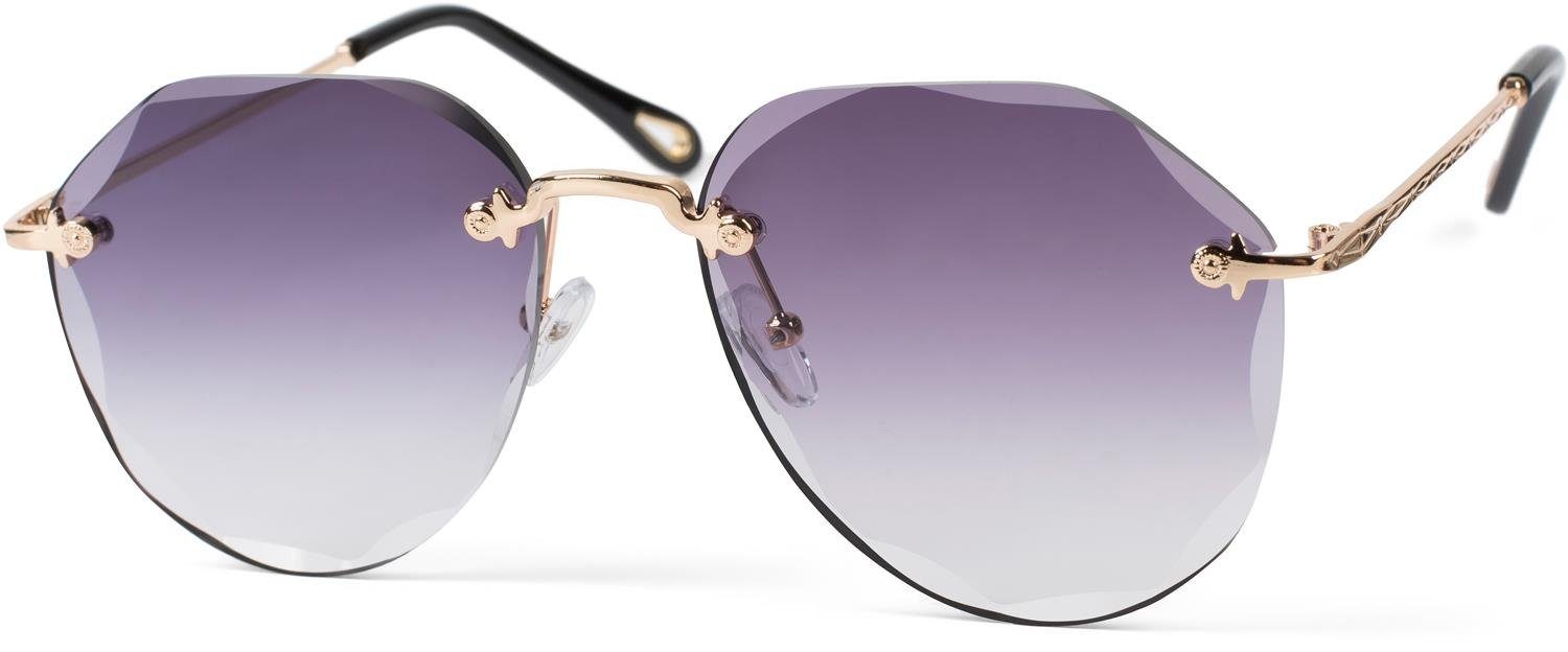 Sonnenbrille Rahmenlose Piloten Sonnenbrille mit Diamant Schliff