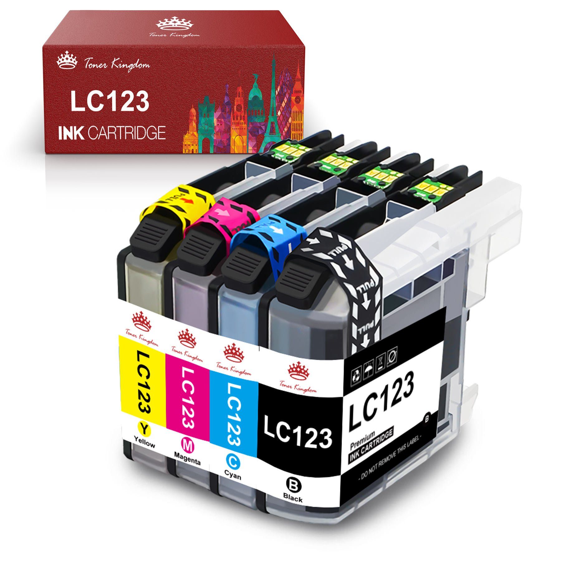 Toner MFC-J4510DW LC XL Brother Schwarz,Gelb,Magenta,Cyan Tintenpatrone Für Kingdom J470DW 123 LC123