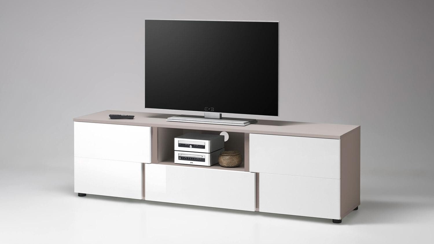 Bega Consult Lowboard Lowboard 5 Quest MDF weiß Hochglanz und cappuccino