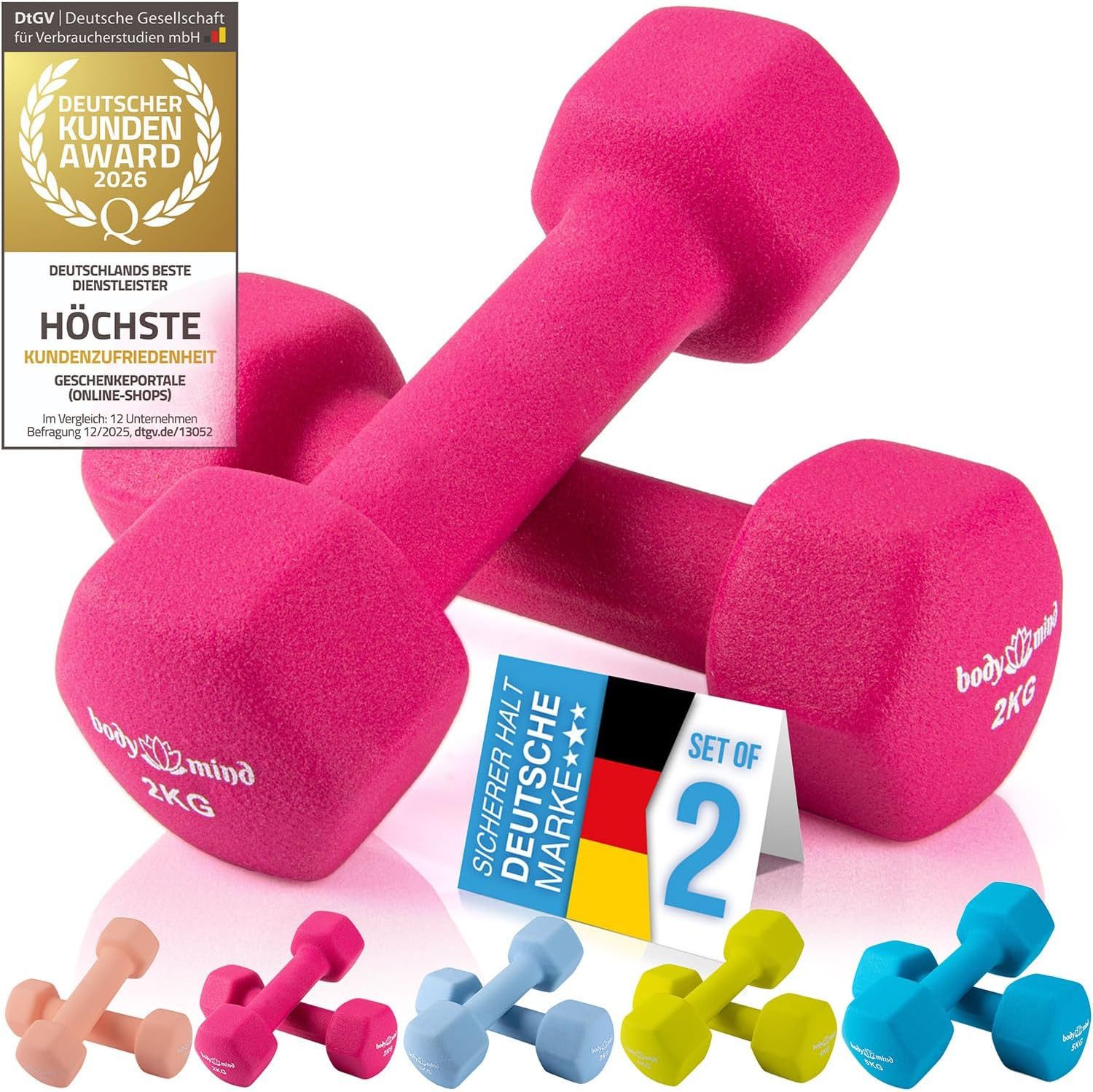 Body & Mind Hantel-Set BODY & MIND Neopren Hantel Set–Kurzhanteln für Fitness & Heimgebrauch, (Dumbbells, Effektives Krafttraining), Fitness Workout für Zuhause