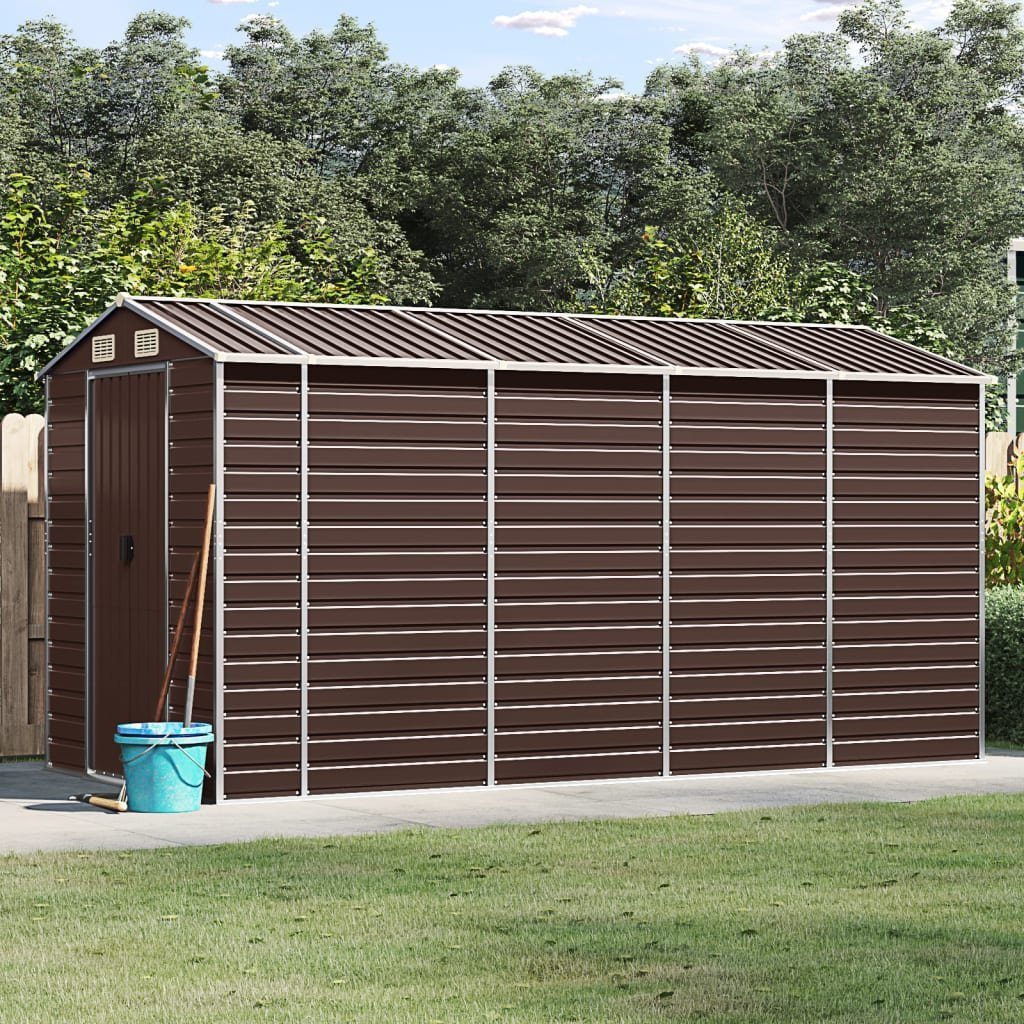 vidaXL Gartenhaus Gartenhaus Braun 191x385x198 cm Verzinkter Stahl