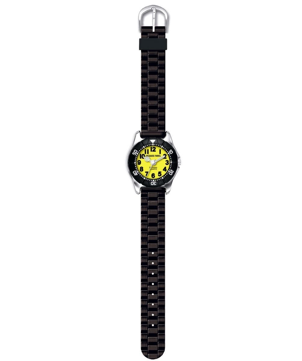 Jacques Farel Jungen KWD0202 mm Kinderuhr - - - 27 Armbanduhr Quarzuhr PU-Band schwarz