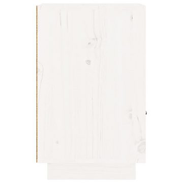 furnicato Nachttisch Weiß 40x34x55 cm Massivholz Kiefer