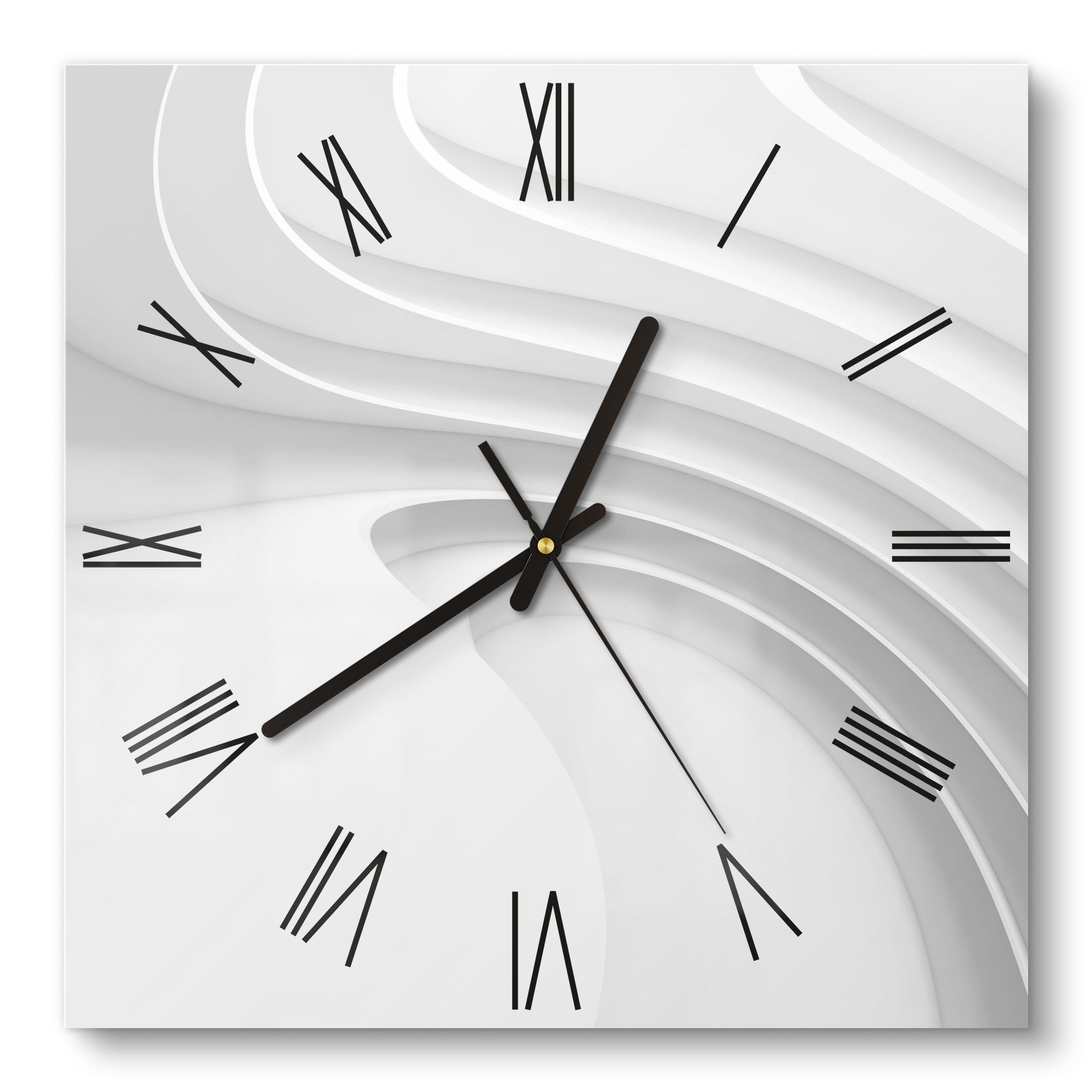 DEQORI Wanduhr 'Fließende Lamellenlinien' (Glas Glasuhr günstig online kaufen