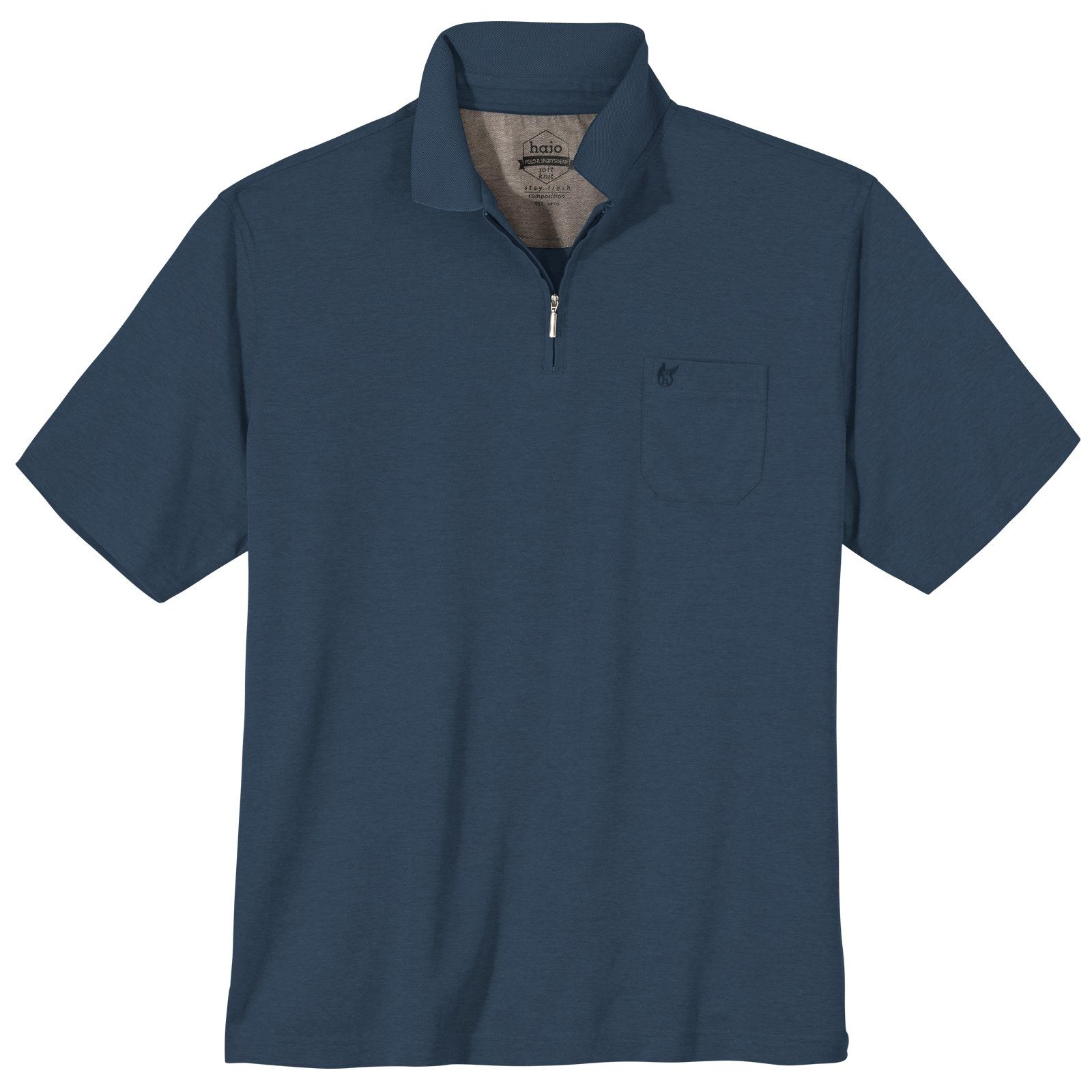 Hajo Poloshirt Hajo Zipper Poloshirt Übergröße Stay Fresh marine günstig online kaufen