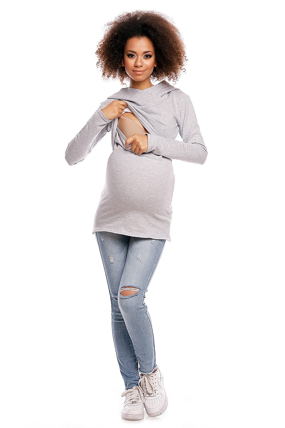 PeeKaBoo Umstandssweatshirt Stillshirt Umstandsshirt mit Kapuze günstig online kaufen