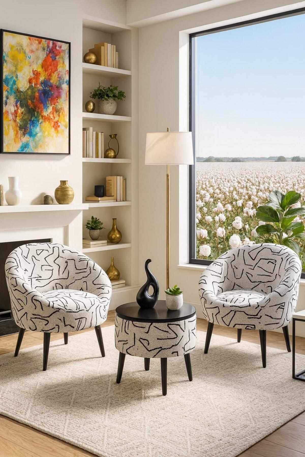 Skye Decor Sofa Lida Ohrensessel Set, 3 Teile, 3-teiliges Set