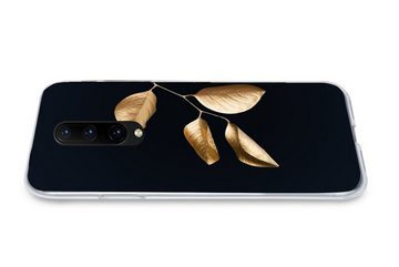 MuchoWow Handyhülle Blätter - Zweig - Gold - Luxus, Phone Case, Handyhülle OnePlus 7 Pro, Silikon, Schutzhülle